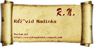 Rövid Nadinka névjegykártya